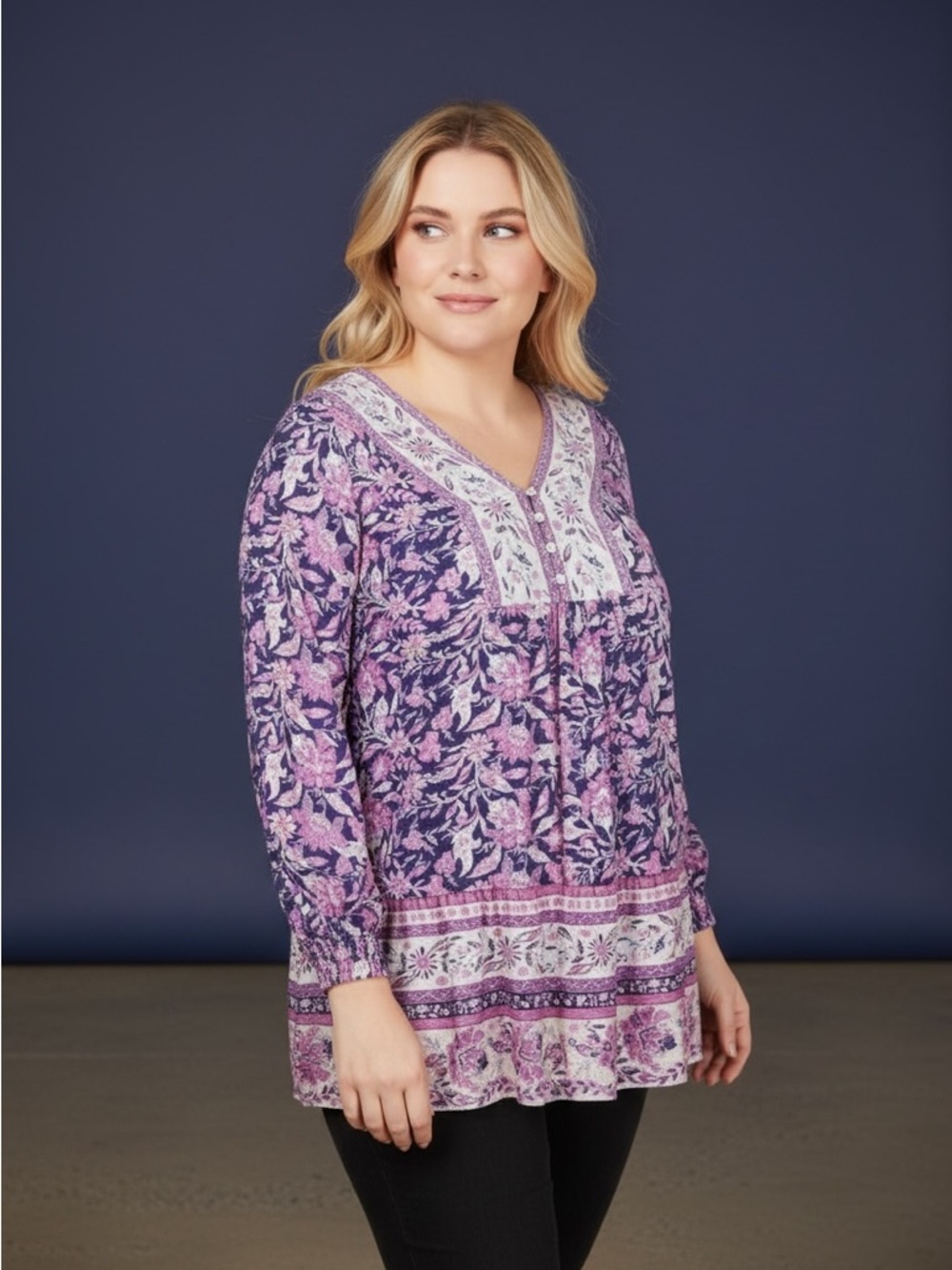 AVEOLOGY Boho Paisley Tunic Dress or Tunic Top – Plus 3X/4X – NWT - Picture 4 of 14